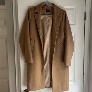 Abercrombie & Fitch Camel Brown Wool Pea Coat
